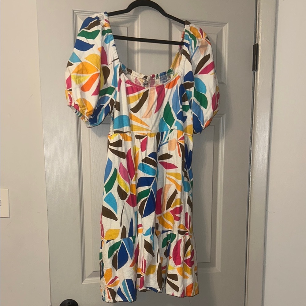 Tabitha Yellow Orange Puff Sleeve Sundress